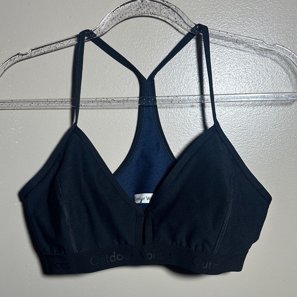 Outdoor Voices Large Navy‎ Racerback Sports Bra